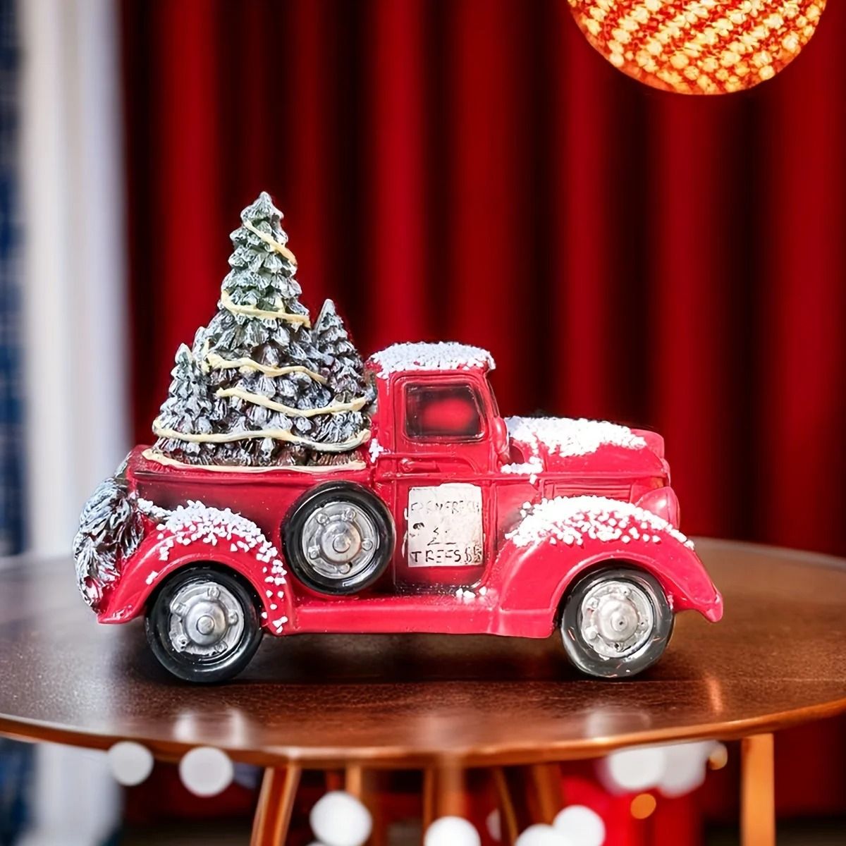 Resin Christmas Karting Car Desktop Ornament