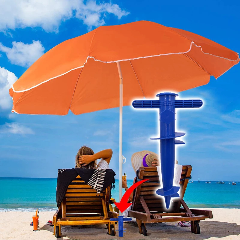 Portable Beach Umbrella Base Plug Insert Secure Ground Anchor for Outdoor Umbrellas