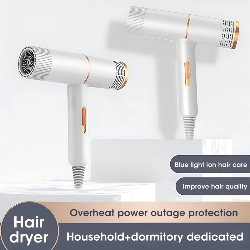 Professional Hair Dryer with Negative Ionic Technology, 1500W Strong Wind Salon Dryer with Hot Cold Air for Fast, Shiny