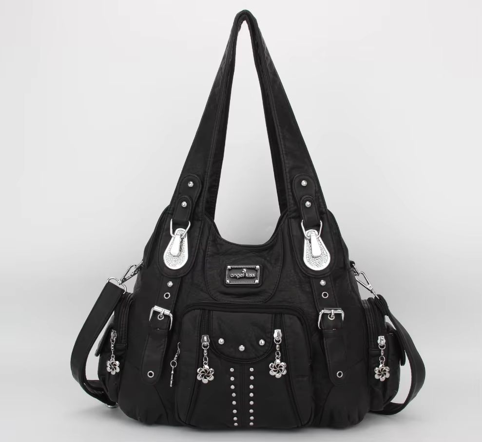 Angelkiss PU Leather Women's Handbag Shoulder Bag Large Fashion Satchel