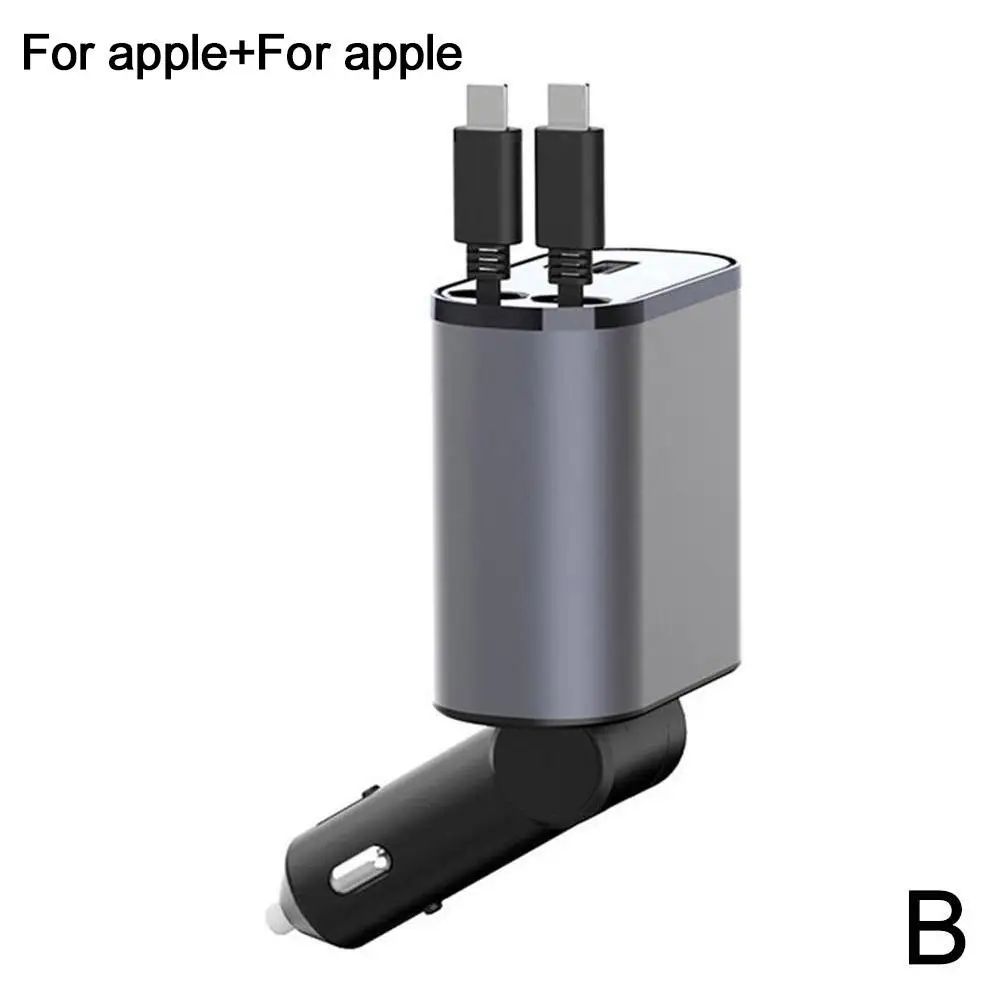 PowerRoll 100W Car Charger - 4-in-1 Retractable Car Charger with USB-C Fast Charging