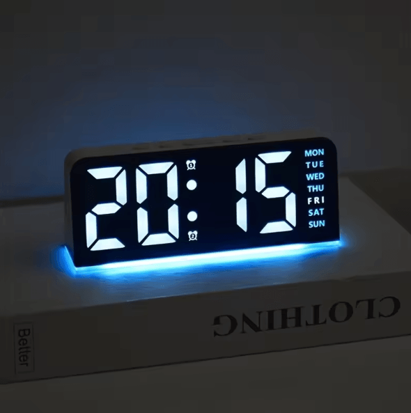 Modern LED Digital Alarm Clock – Temperature Display Desk Clock with Night Light, Snooze & Backlight
