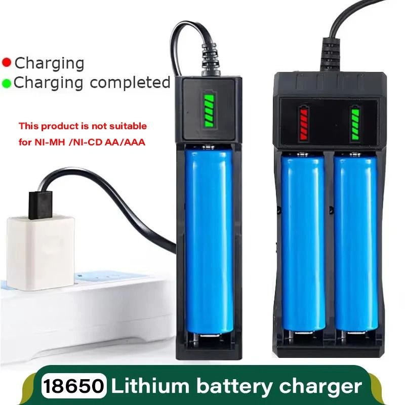 USB Battery Charger for 18650 16340 14500 Rechargeable Lithium Batteries with 1 2 or 4 Slots