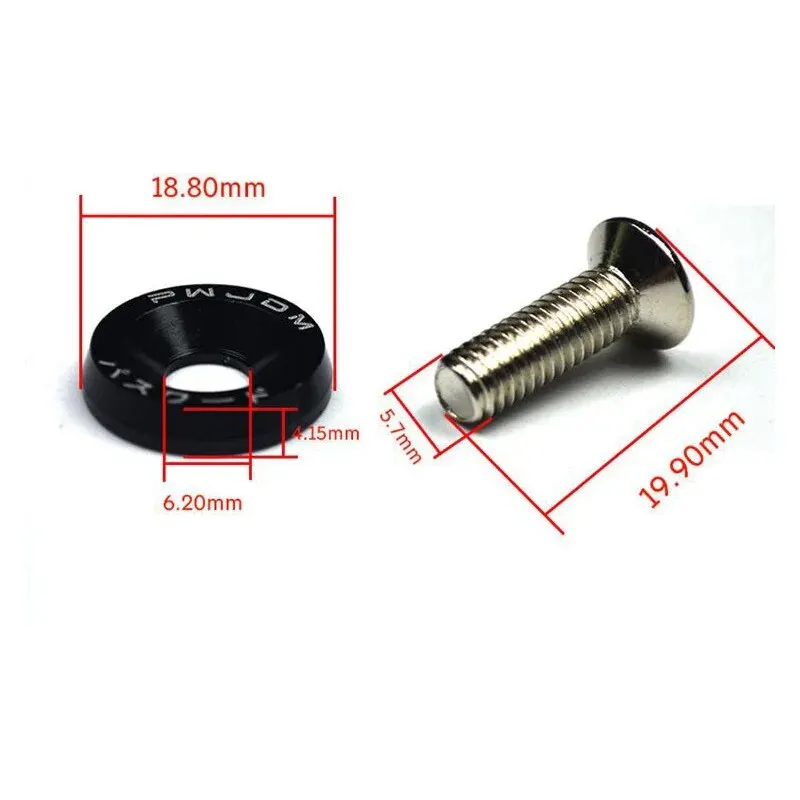 Fender Washer License Plate Bolts, Car Modified Fasteners, Bumper Engine Concave Screws, Car Styling Gasket