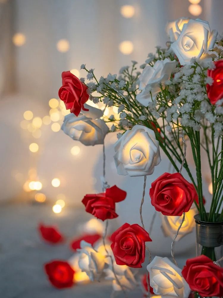 Whimsical Garden 10-LED Rose Blossom Fairy Lights