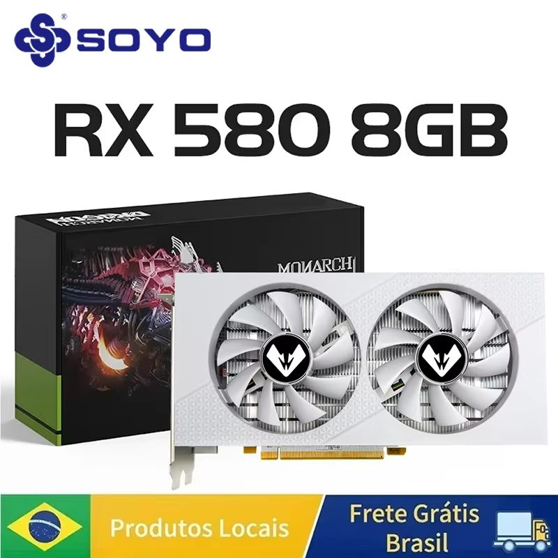 SOYO AMD Radeon RX580 8GB Graphics Card – High-Performance Gaming GPU with HDMI, DP & DVI Support