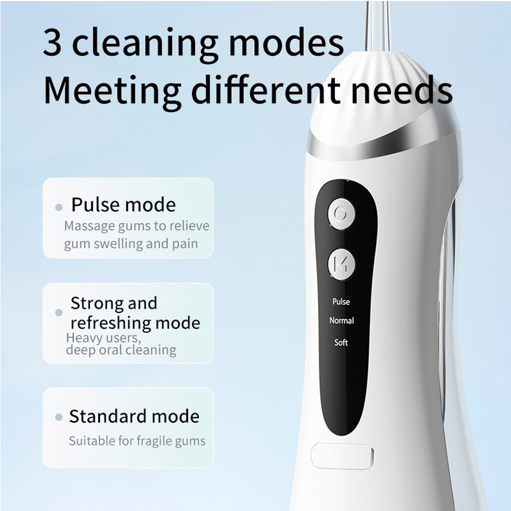 Portable Waterproof Dental Water Flosser with Cleaning Modes, Rechargeable and Teeth Whitening