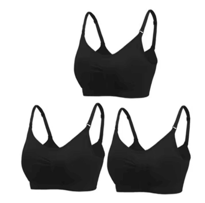 3pcs Maternity Nursing Bras Cotton Seamless Breathable Push Up Bra Set
