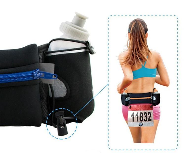 Marathon Trail Running Waist Pack with Dual Pockets and Water Bottle Holder