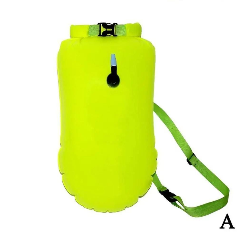 Inflatable Open Water Swimming Buoy Tow Float and Dry Bag with Double Air Bag System