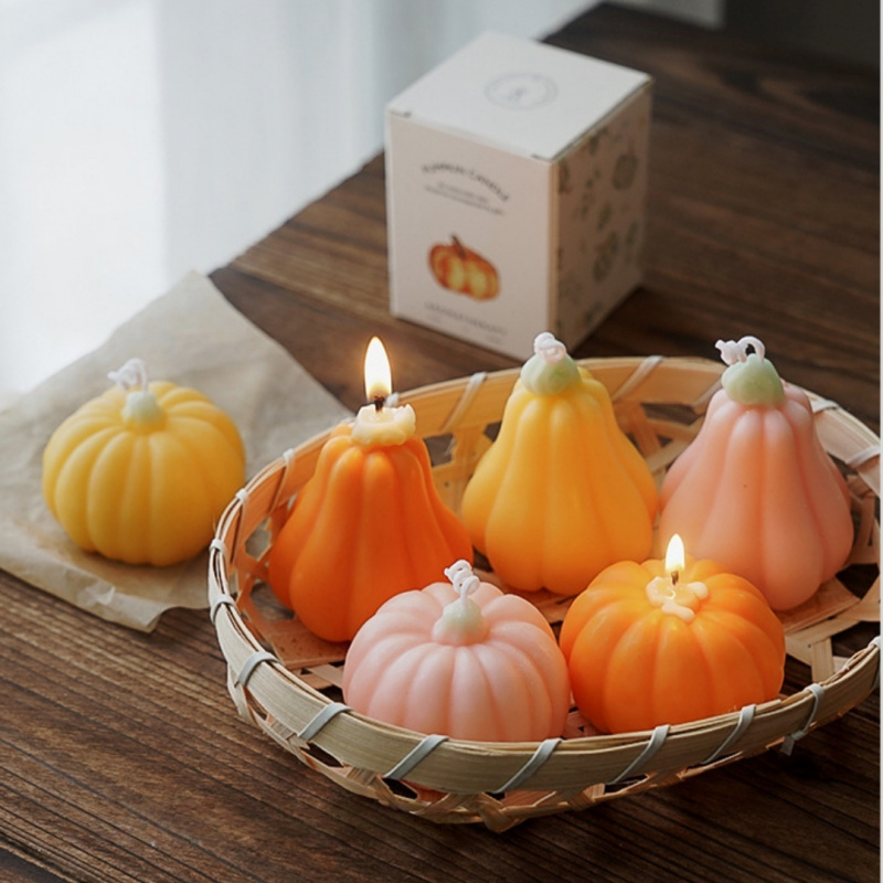 Pumpkin Shaped Scented Candle, Wedding Gifts, Autumn Ornaments for Parties