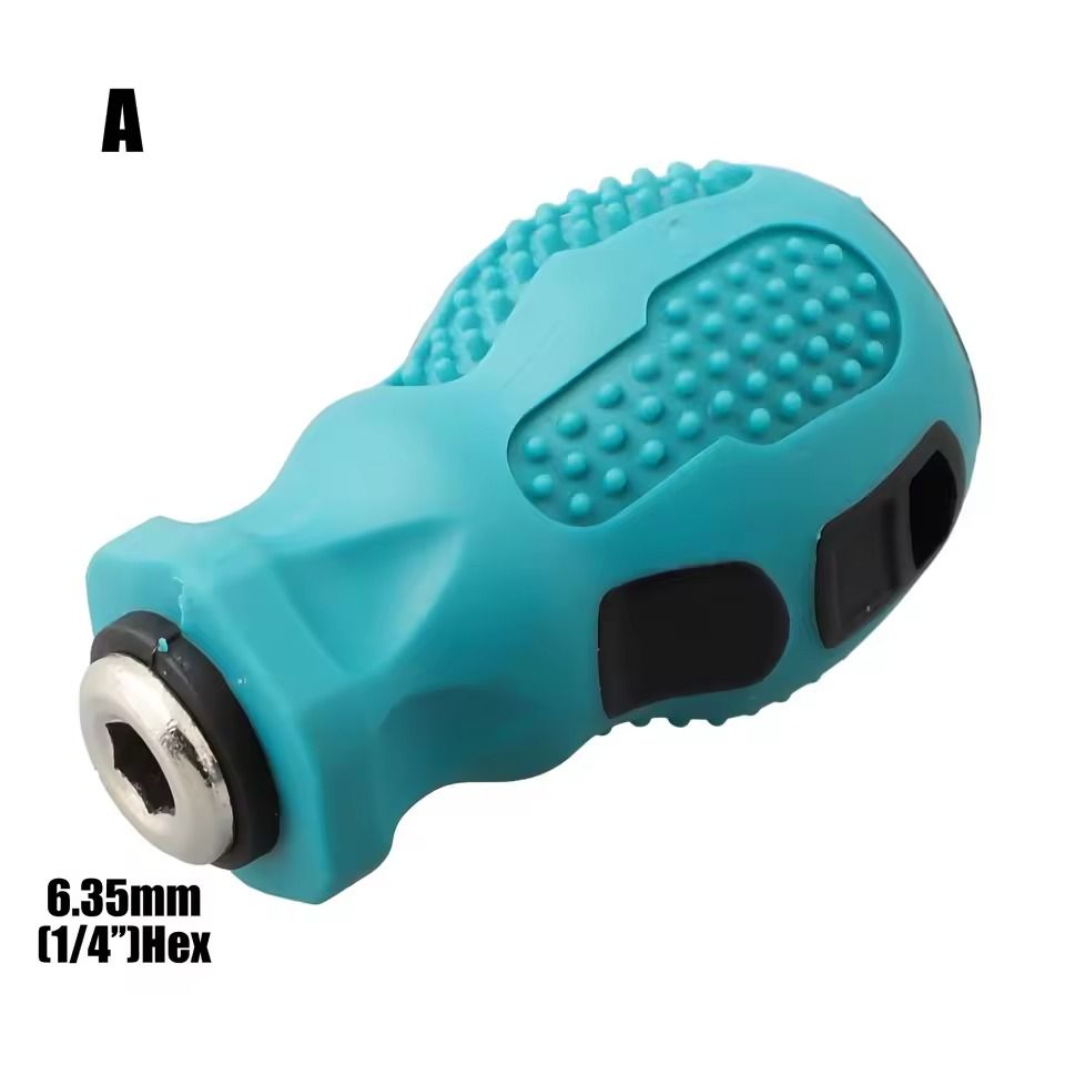 Adapter Screwdriver Handle Bit Holder 6.35mm to 4mm Hex 5mm Round Adapter