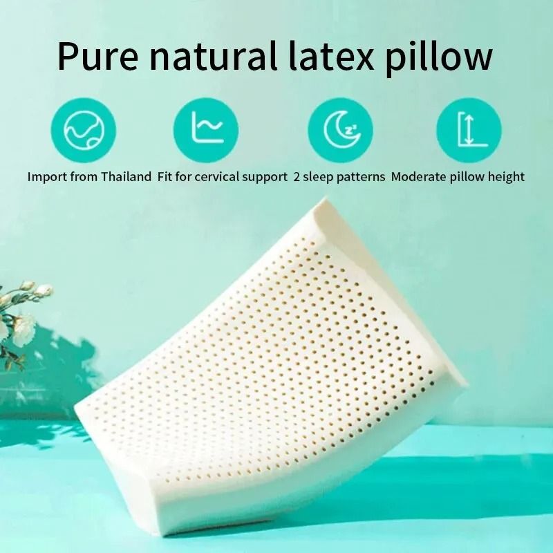 Thai Natural Latex Memory Pillow for Cervical Spine Support and Comfortable Sleeping