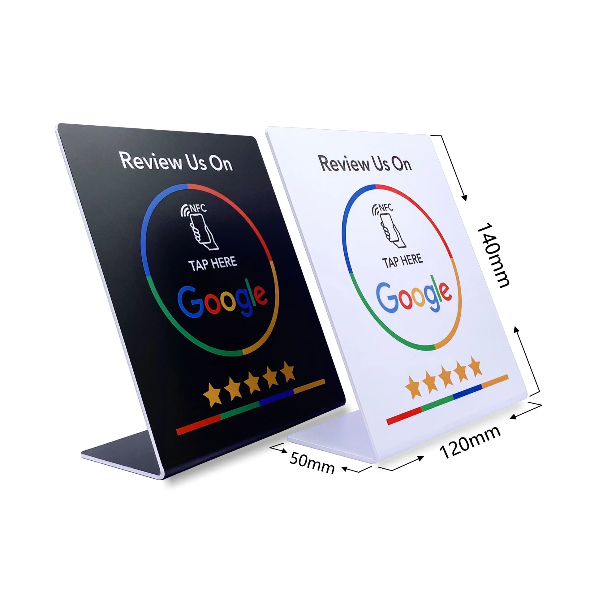 Programmable NFC Google Reviews Display Stand  Customizable Brand Bracket for Businesses