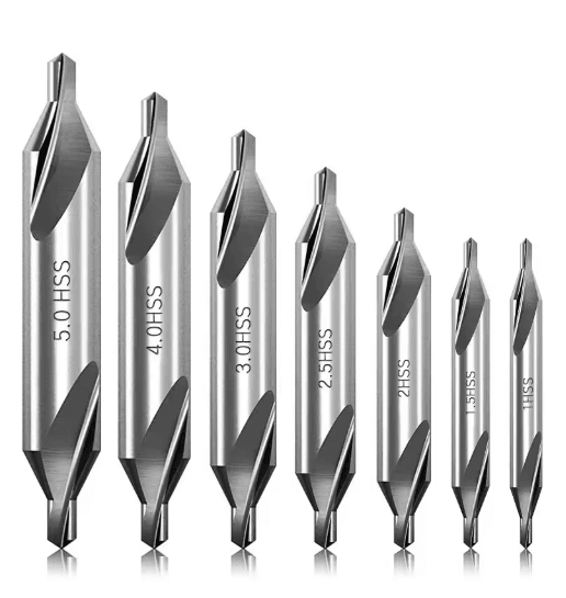 7PCS HSS Center Drill Bits Set 60° Precision Metal Drilling & Lathe Drill Bit Set