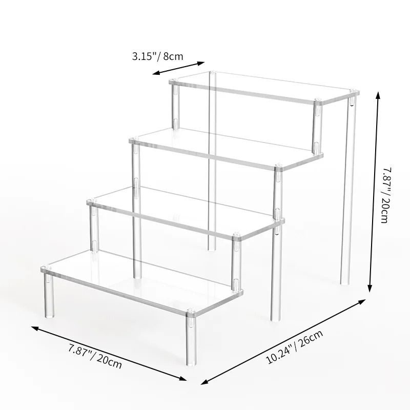Multi Layer Acrylic Display Stand Transparent Trapezoid Shelf