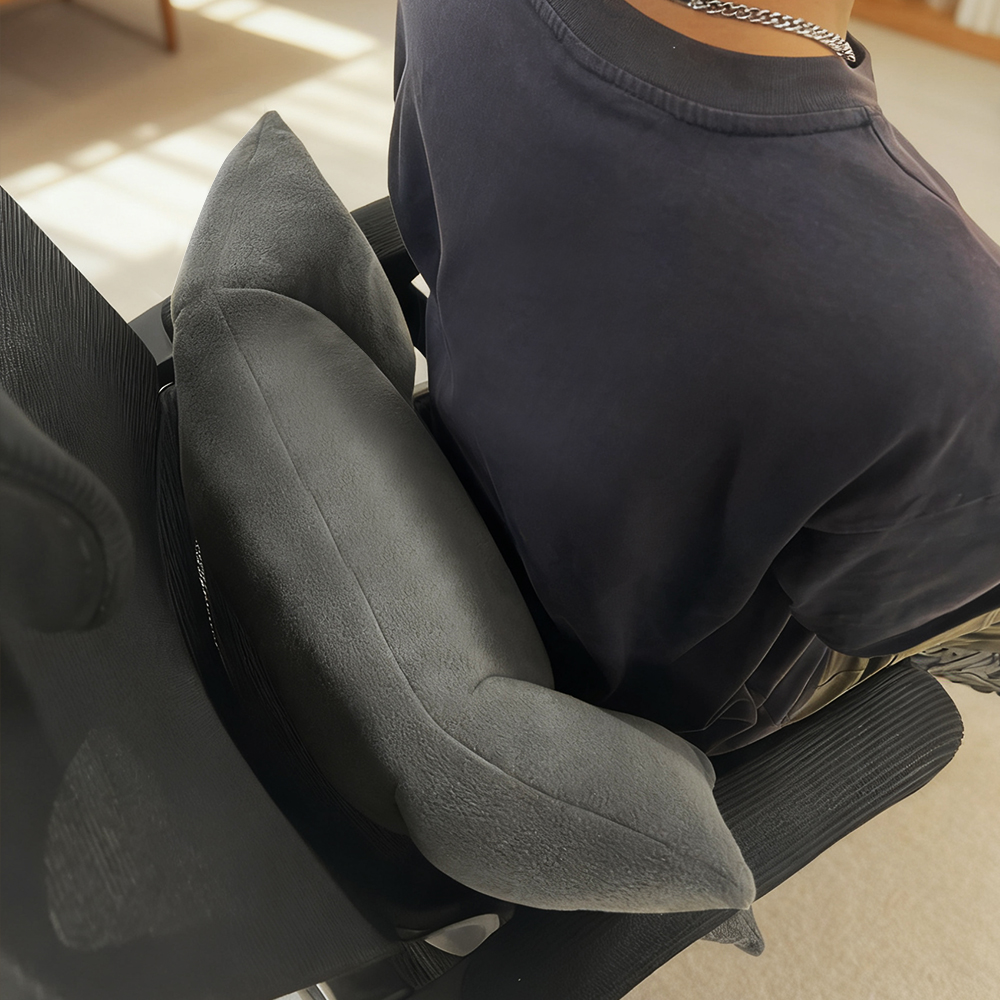 Ergonomic Lumbar Support Pillow Breathable Back Cushion with PP Filled Inner Core for Ultimate Back Pain Relief