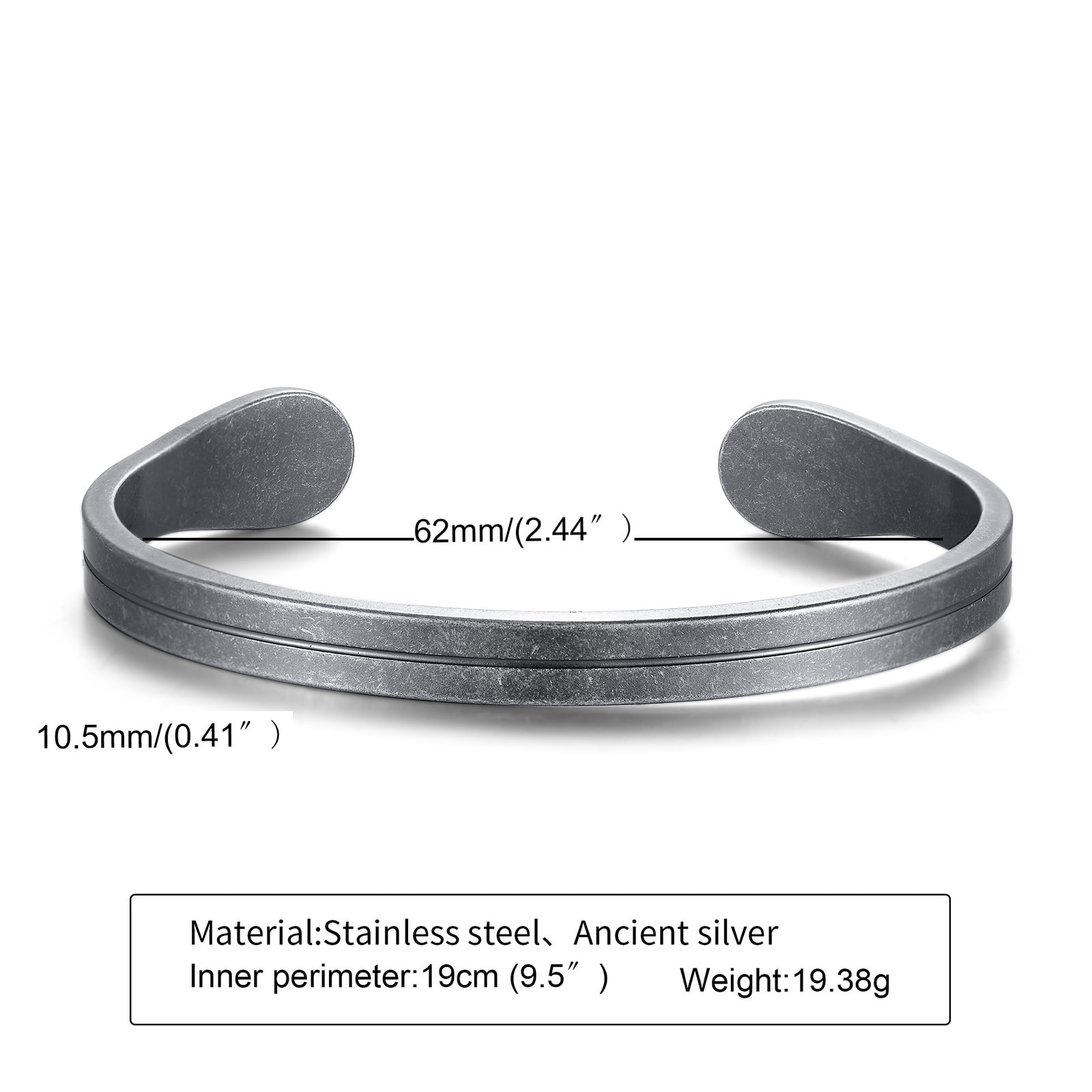 Stainless Steel Men's Thin Cuff Bracelet: Stylish Boyfriend Gift, Father's Day Present