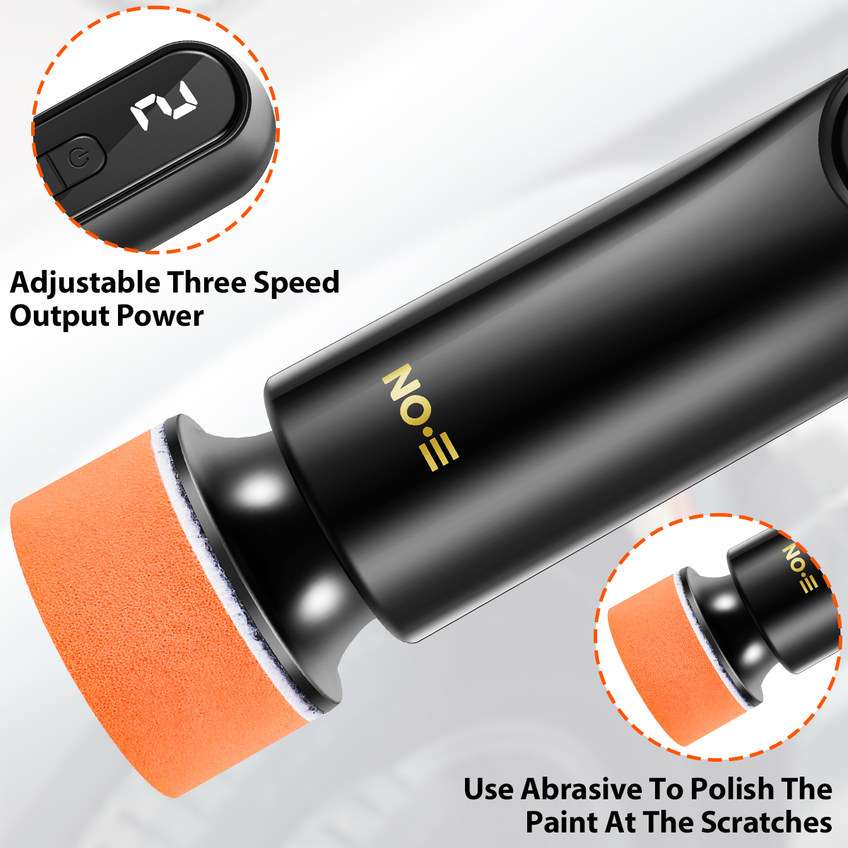 Car Polisher Machine Wireless Electric Polishing Wax Tool, Adjustable Speed LED Display, Auto Polish Waxing Machine