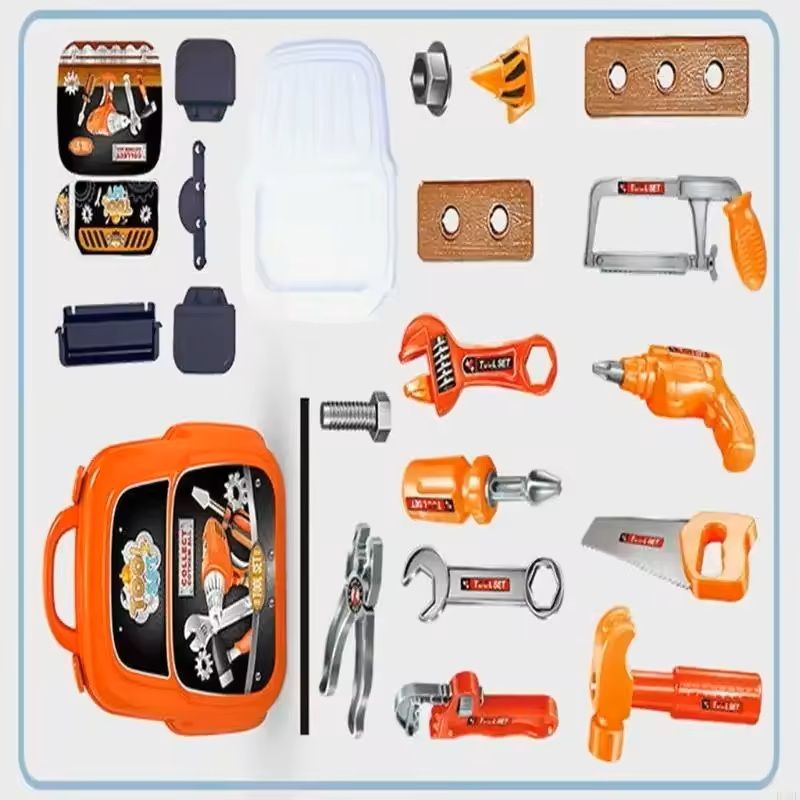 Childrens Construction Tool Set – Pretend Play DIY Kit for Toddlers & Kids