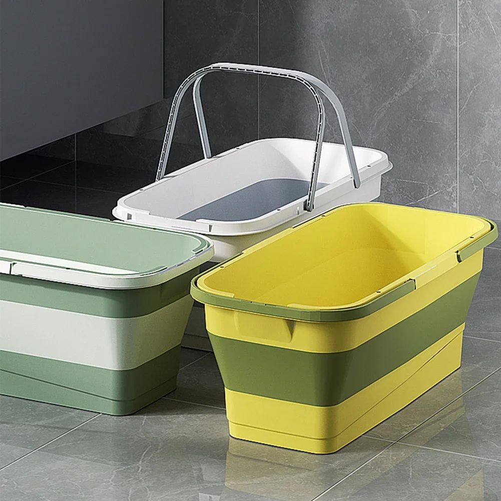 Foldable Rectangular Mop Bucket Large Laundry Washing Basin