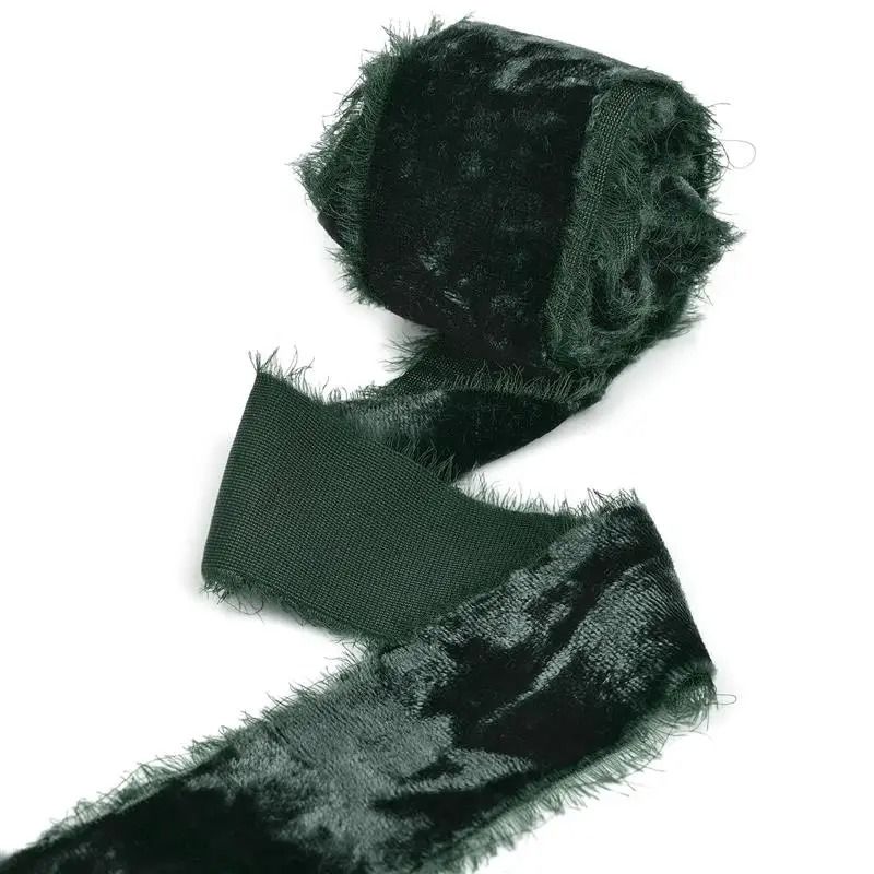 Frayed-Edge Velvet Suede Ribbon | Professional 1.57 in Wedding Invitation & Bouquet Wrapping System