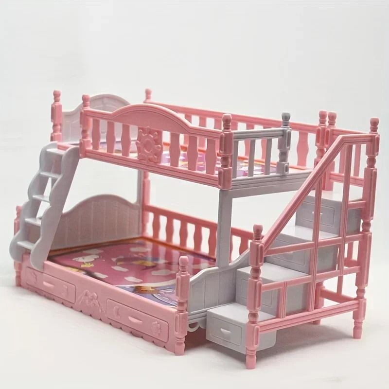 Princess Bunk Bed with Playhouse Double Bed European Style for Girls
