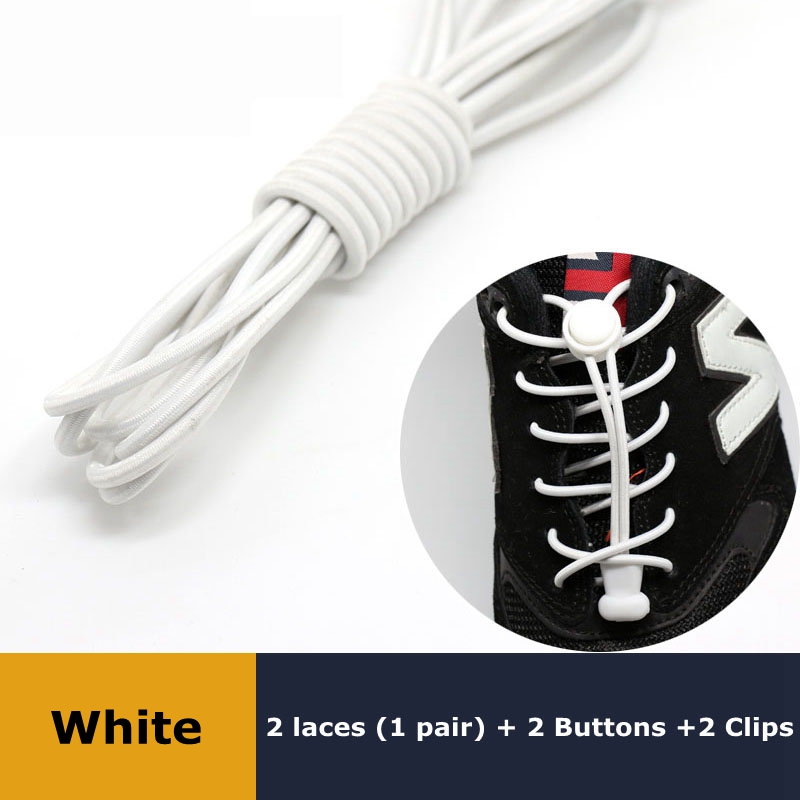 Elastic No Tie Shoelaces, Quick Rubber, Sneakers, Lazy Laces, Round Shoestrings, Stretching Lock