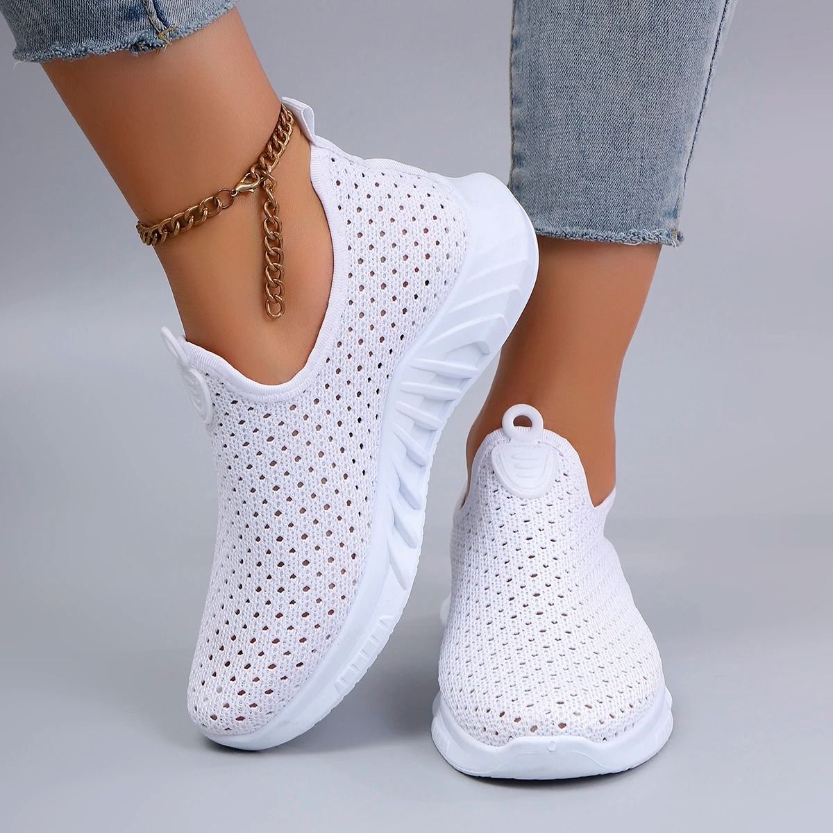 Womens Breathable Mesh Flats Summer Casual Sneakers