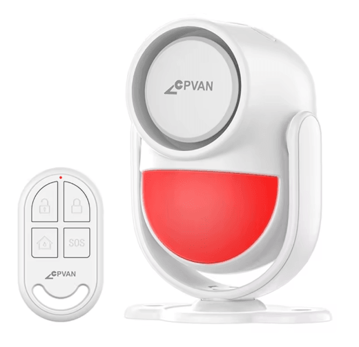 CPVAN Wireless PIR Motion Sensor – Infrared Burglar Alarm with 125dB Siren (433MHz)