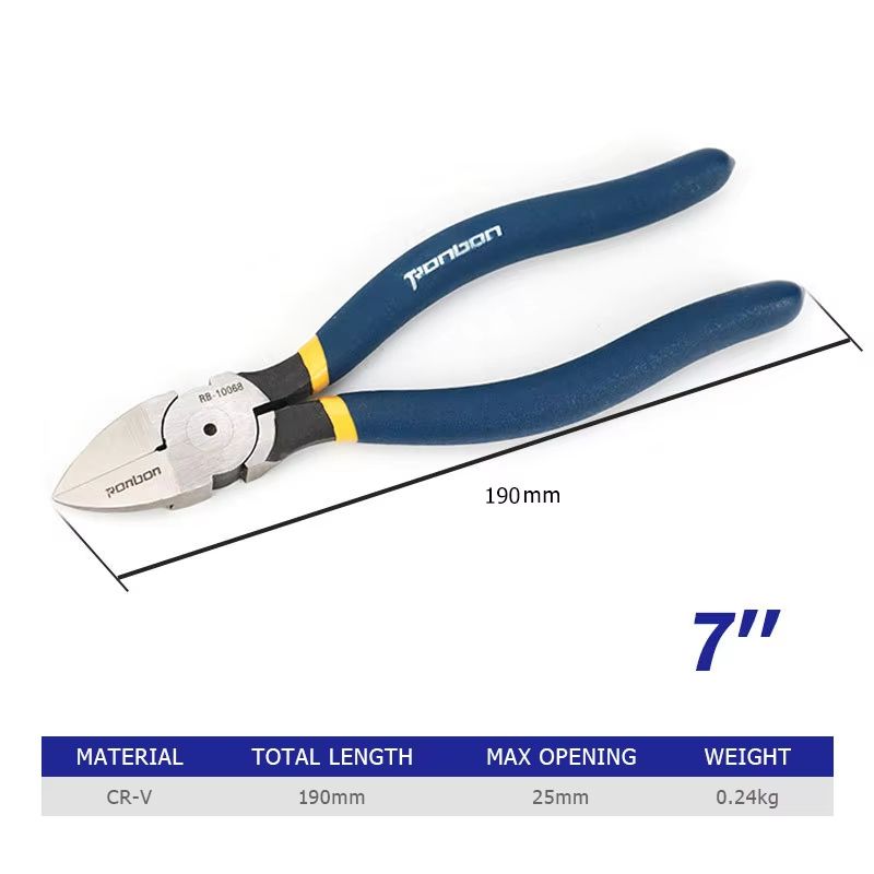 Professional 5/6/7 Inch Wire Stripping Pliers – Electrician Side Cutter & DIY Cable Nipper