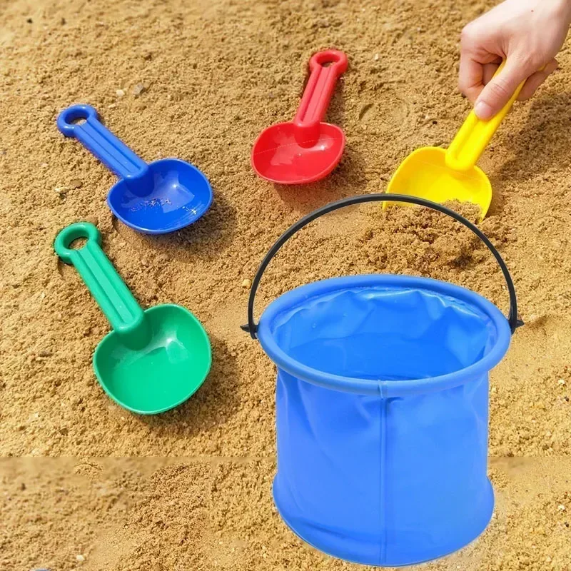 Collapsible Beach Bucket for Kids Portable Silicone Sand Toy for Travel