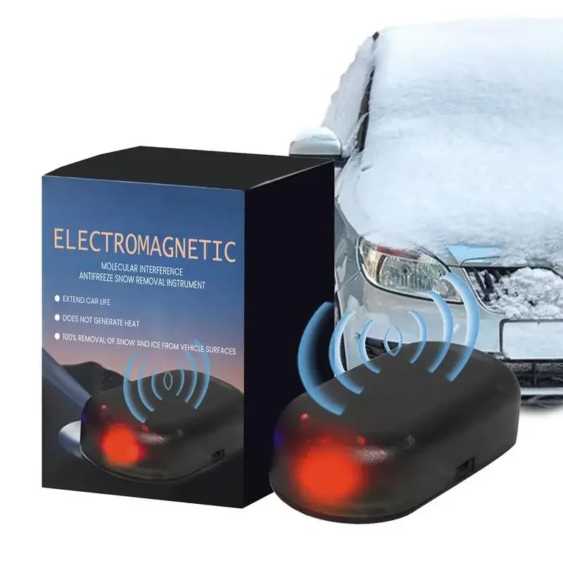 Solar Car De-Icer & Anti-Theft Warning Light – Electromagnetic Windshield Defroster Device (Solar + USB)