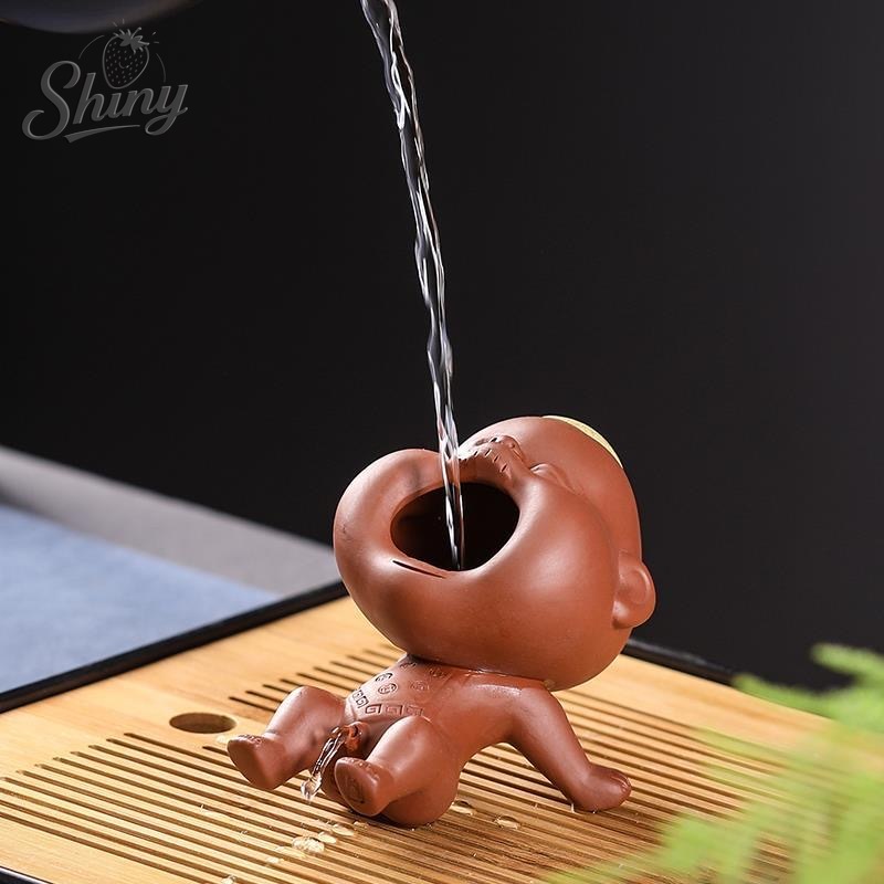 Purple Sand Tea Pet Boy Peeing Toy, Fun Decorative Ornaments for Tea Table, High-Quality Tea Toy Set Accessory