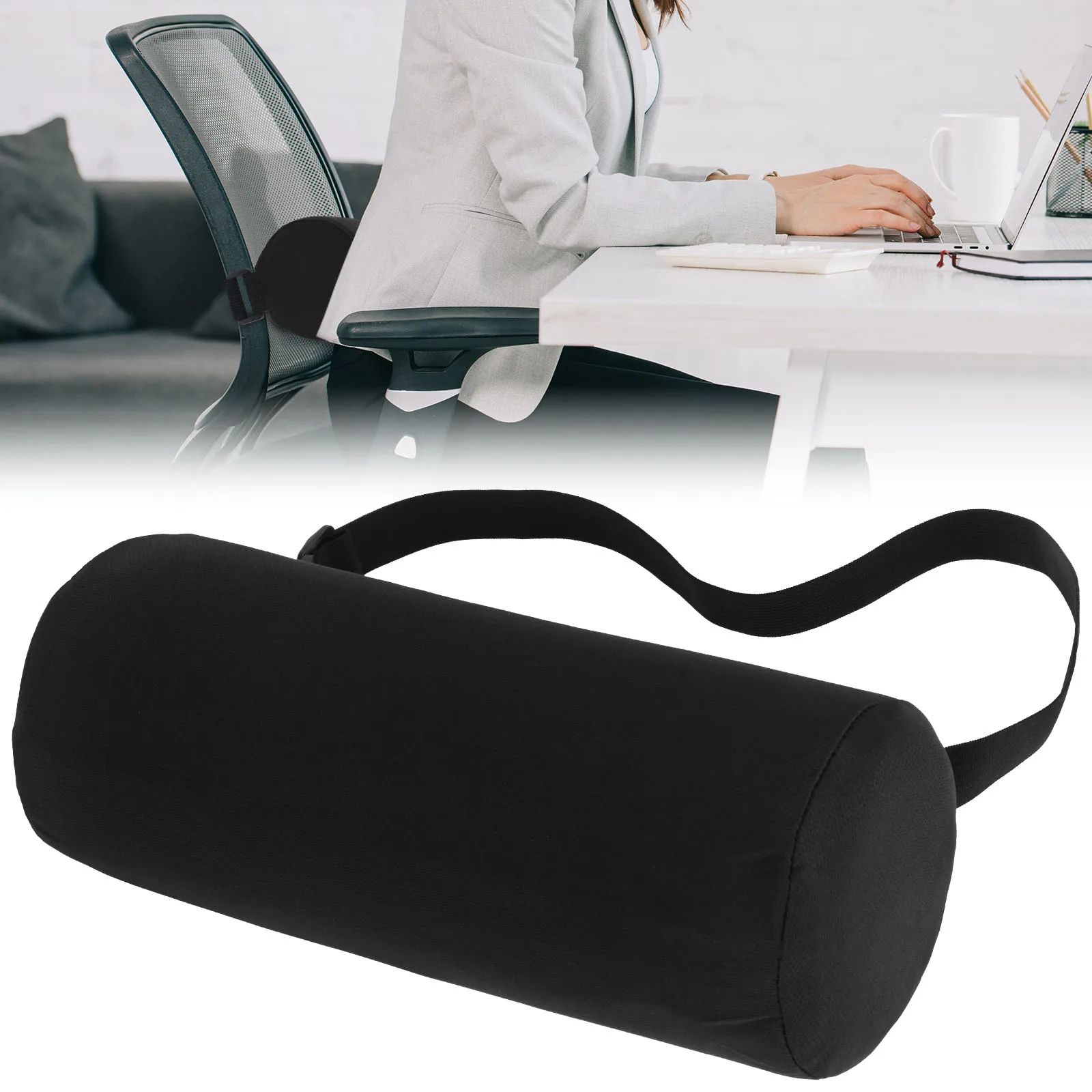 Memory Foam Lumbar Support Pillow, Ergonomic Waist Pillow for Car, Office & Home Back Pain Relief