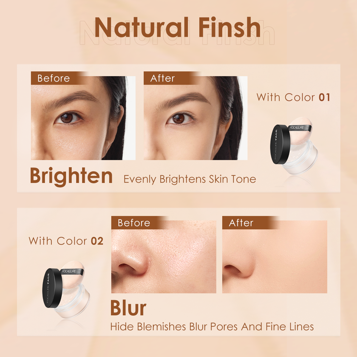Invisible Finish Loose Powder Translucent Natural Soft Face Makeup Oil Control Setting Powder