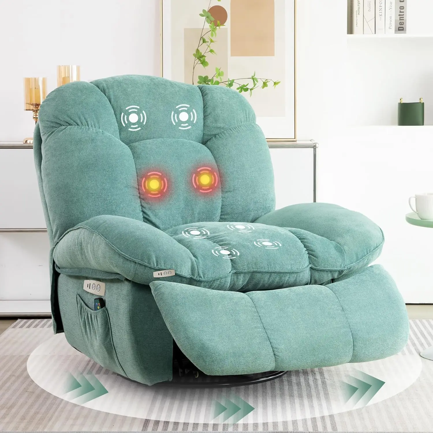 Power Recliner Chair, Swivel Rocker Recliner with Massage and Heat, Electric Recliner Chairs for Adults with, Customized