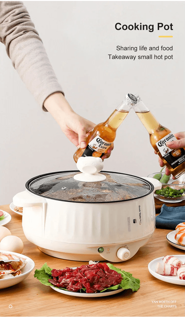MealMate Mini Multi-Cooker – 220V Electric Hot Pot with Non-Stick Pan for 1–2 People