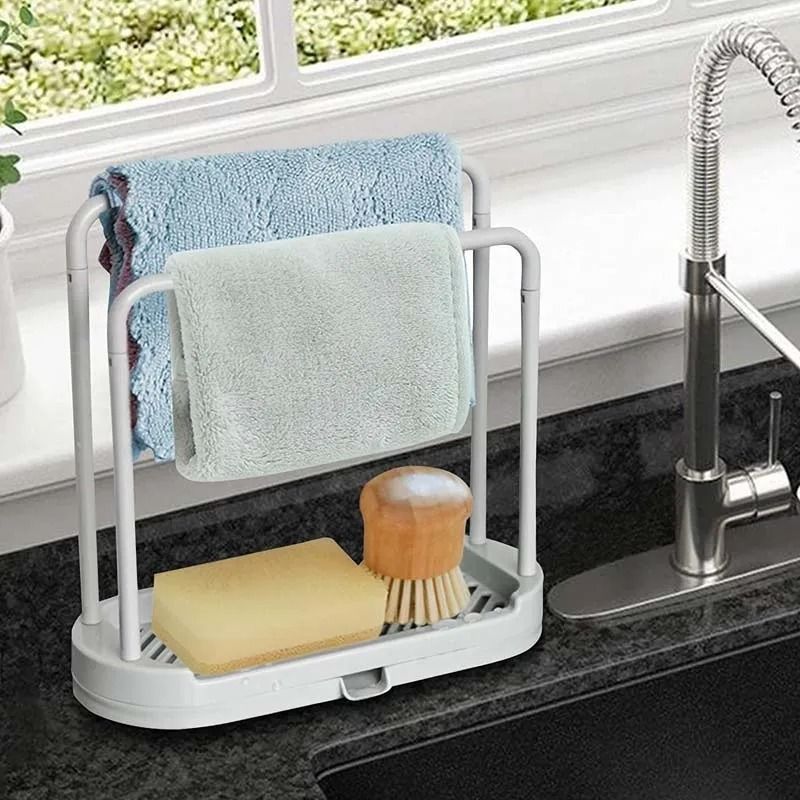 Kitchen Rag Drain Stand Sink Drainage Shelf Storage Basket for Sponge Rag Wire Ball