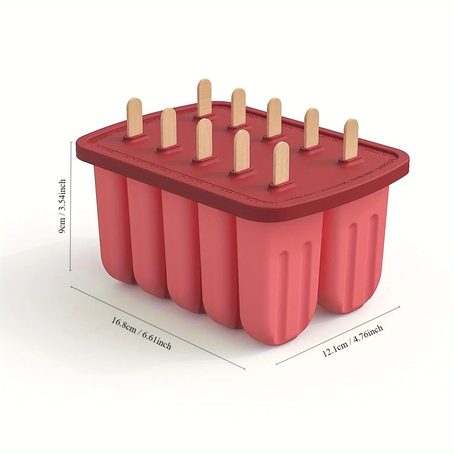 Silicone Popsicle Molds with 10 Large Ice Pop Cavities