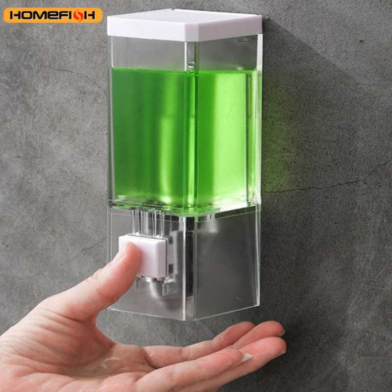 Wall Mounted Soap Dispenser Manual Press Drill Free Bathroom Dispenser