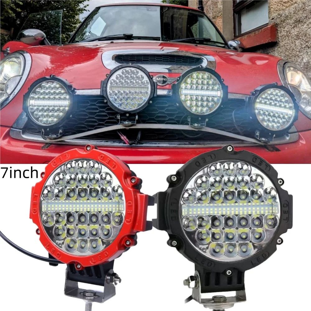 7-Inch LED Off-Road Driving Lights – Waterproof Round Work Light Pods for Trucks, Jeeps & ATVs