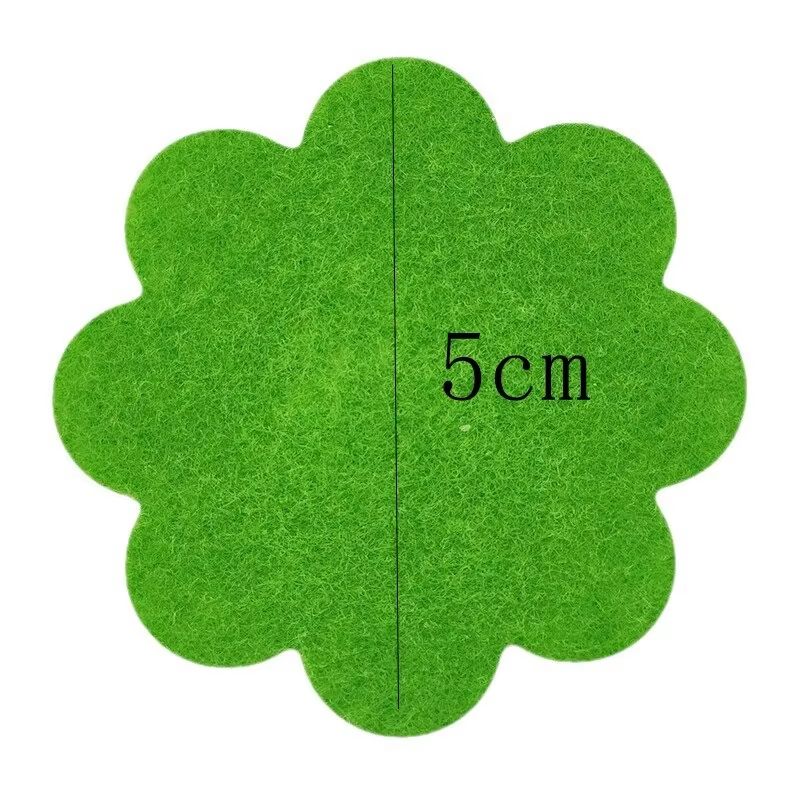 Green Non-Woven Fabric Plant Pot Hole Pad 50 Pack Flower-Shape Soil Mat Gasket