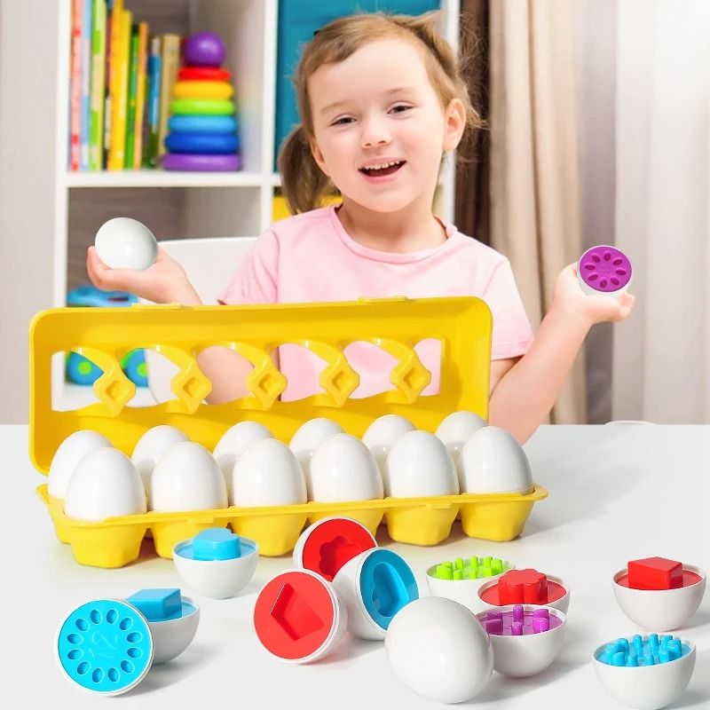 Montessori Eggs Screw Puzzle 3D Shape Matching Educational Toy For Kids