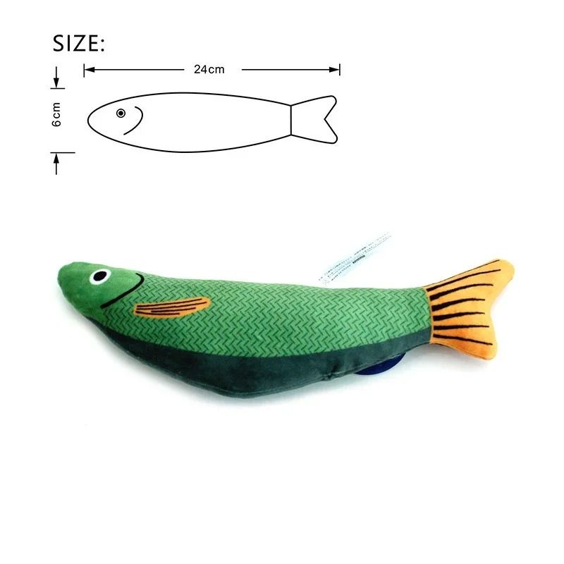 3D Simulation Catnip Interactive Plush Fish Toy