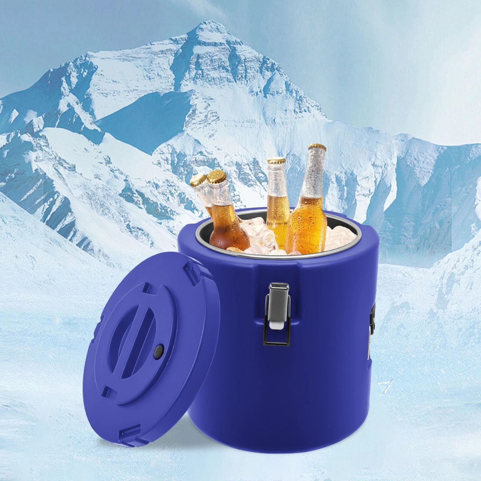Insulated Soup Container with Lid, Blue Modern Insulated Bucket for Hot or Cold Meals