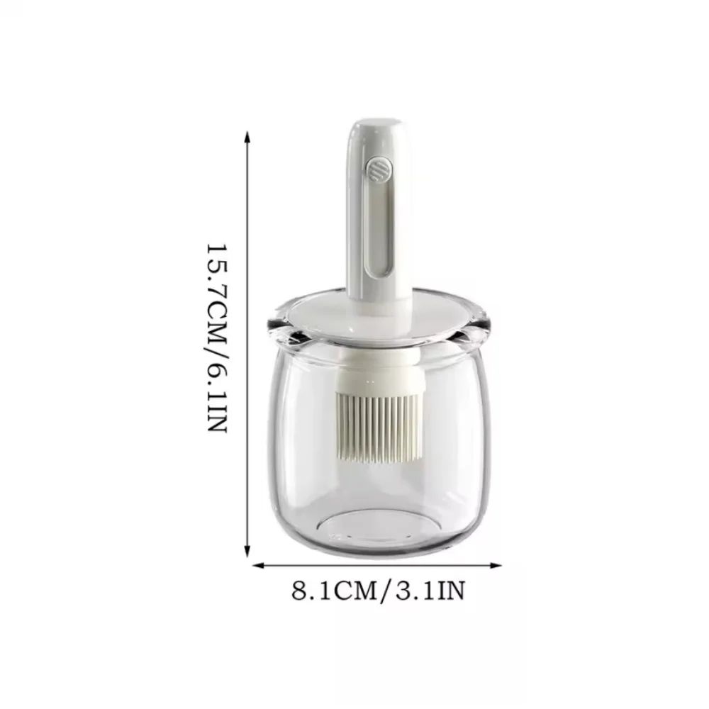 2-in-1 oil dispenser with brush for Cooking & Grilling - Detachable silicone basting brush Bottle for Oil, Vinegar