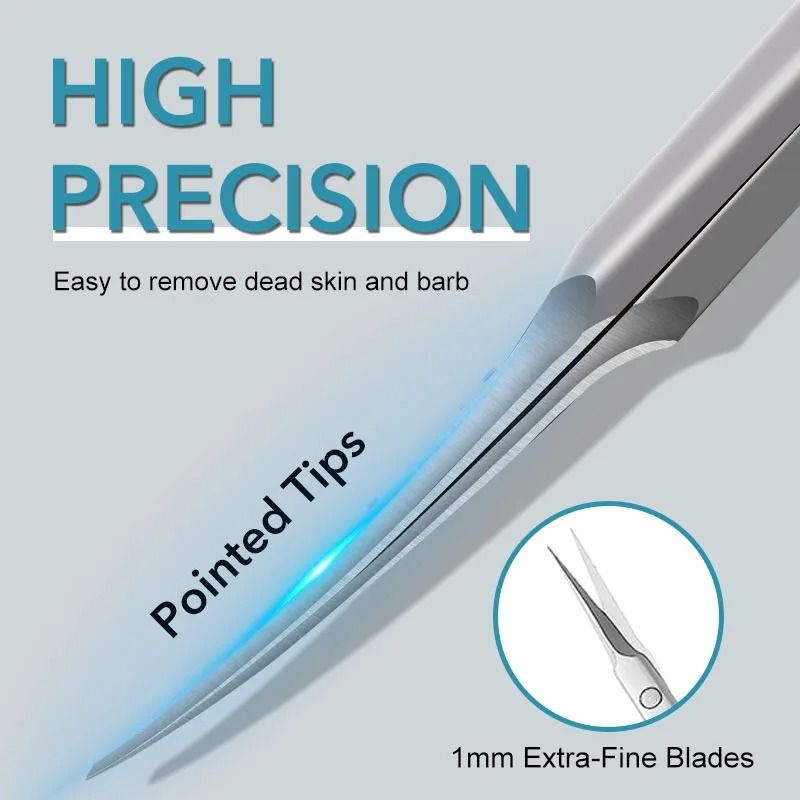 Stainless Steel Cuticle Scissors Dead Skin Remover Nail Art Clippers Curved Tip