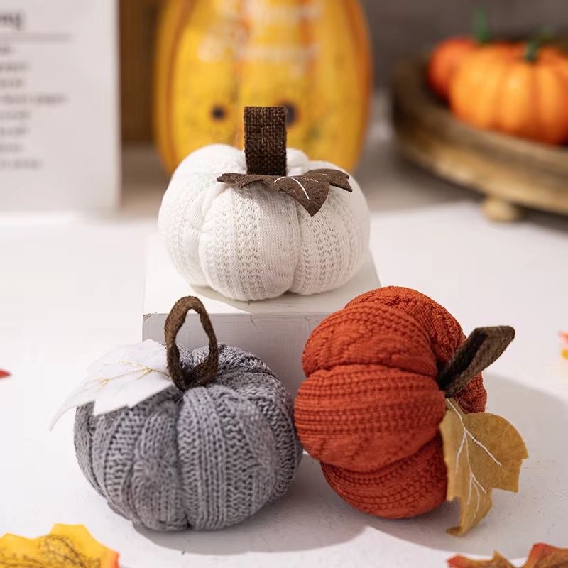 Handmade Knitted Decorative Pumpkin Reusable Fall and Halloween Home Decor