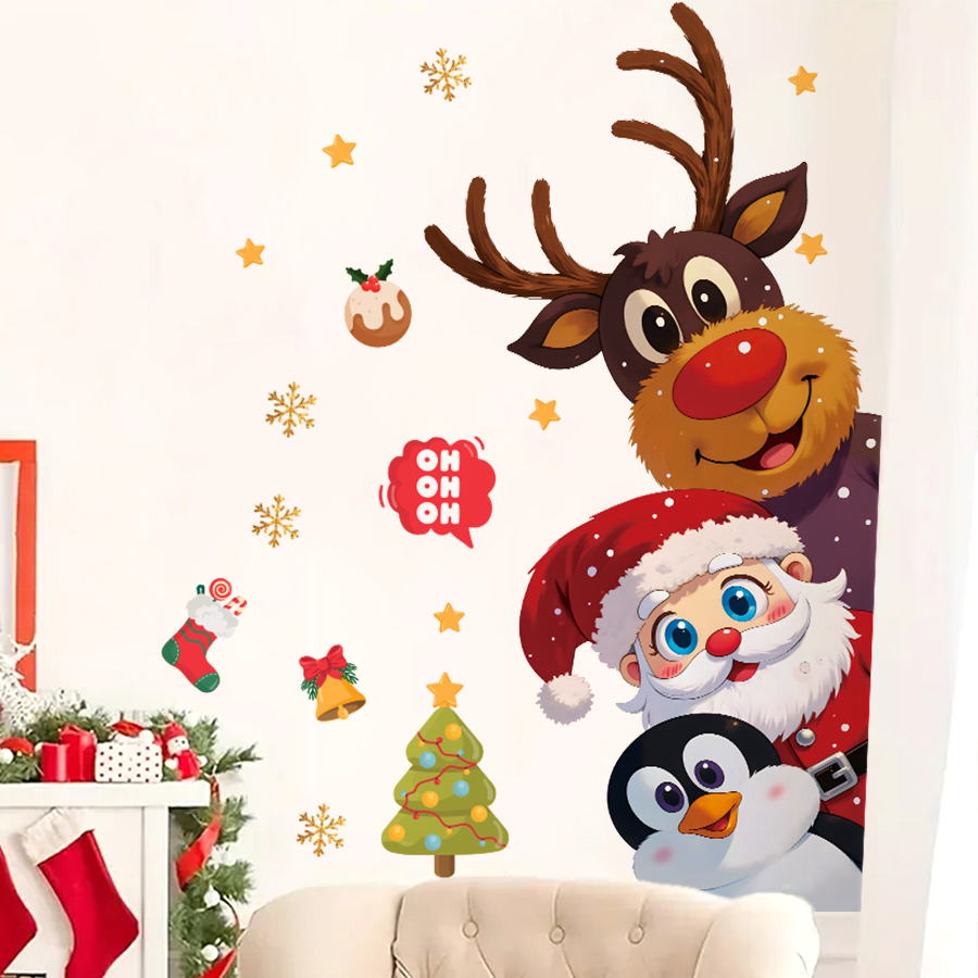 Wall Stickers Removable Vinyl, Cute Christmas Characters, Nursery Decoration Wall Decal, Decals For Kids Baby Room